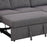 Oskar 93.5" Sectional Sofa w/Bed & Storage in Charcoal