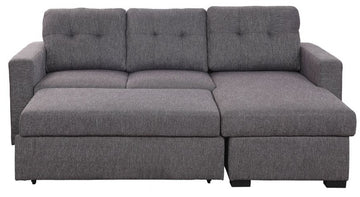 Tyson 93.25" Sectional Sofa w/Bed & Storage in Charcoal