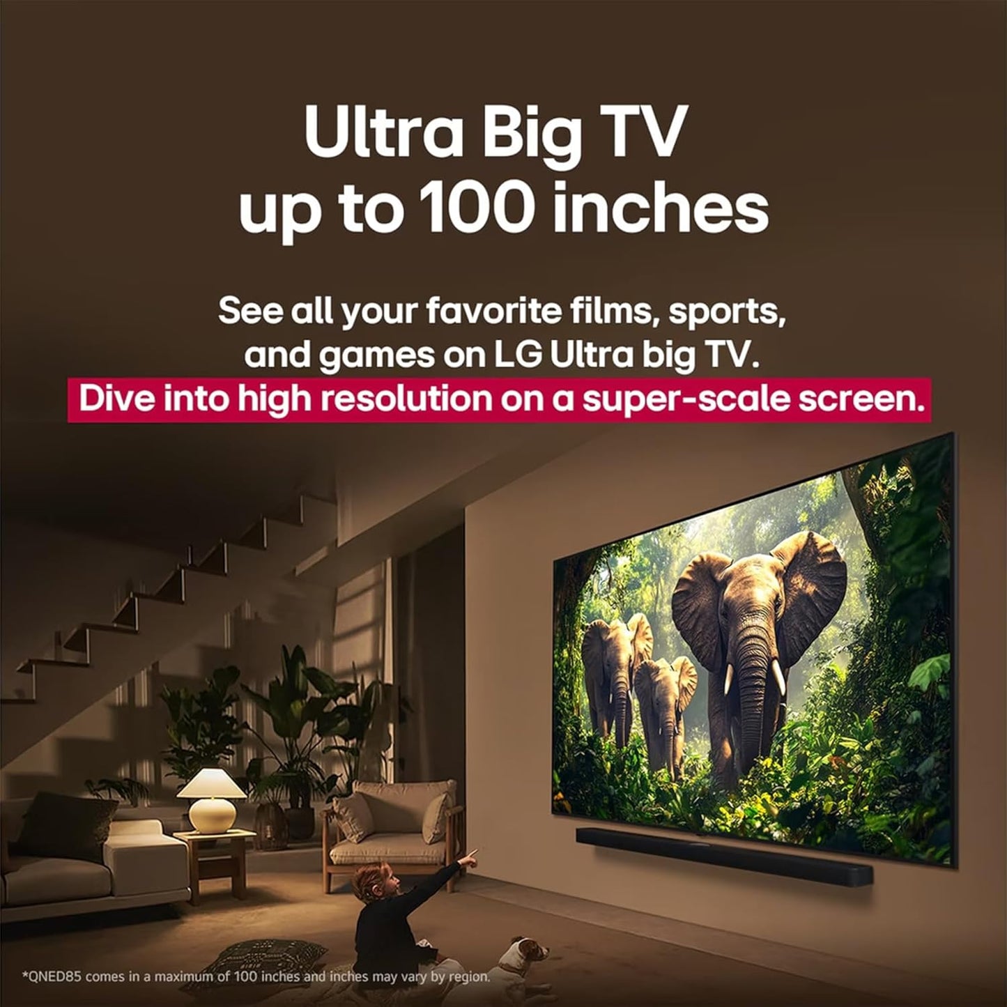 LG 100-Inch QNED85 Mini LED QNED Evo 4K Smart TV-100QNED85AUA