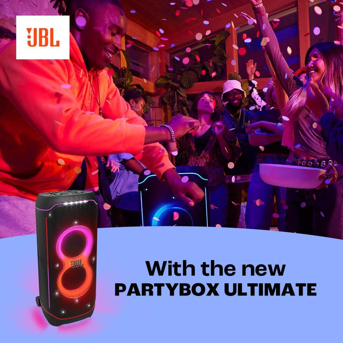 JBL PartyBox Ultimate - Massive Party Speaker with Powerful Sound, Multi-Dimensional Lightshow, and Splashproof Design - Black(JBLPARTYBOXULTAM)