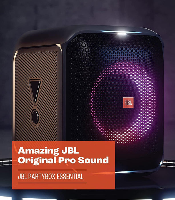 JBL PartyBox Encore Essential - Portable Party Speaker with Powerful 100W Sound, Built-in Dynamic Light Show - Black (JBLPBENCOREESSAM)-Open Box (10/10 Condition)