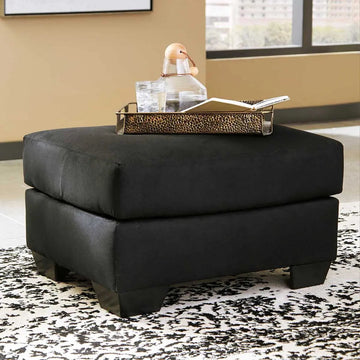 Ashley Darcy Ottoman in Black | Brampton Furniture Store