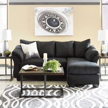 Ashley Darcy Reversible Sofa Chaise in Black | Brampton Furniture Store