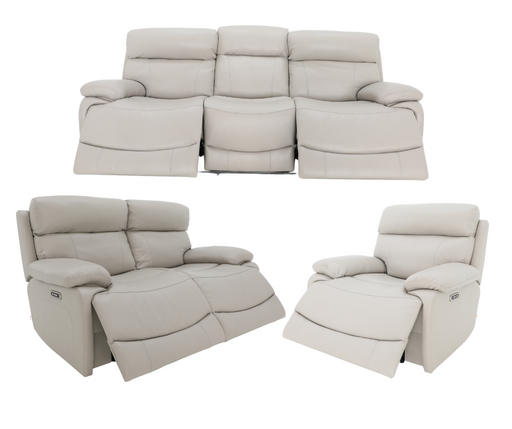 BonnyLynn 7609 Power Reclining Sofa, Loveseat and Chair Set - Taupe