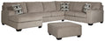 Ballinasloe 3-Piece Sectional with Ottoman - LHF Chaise