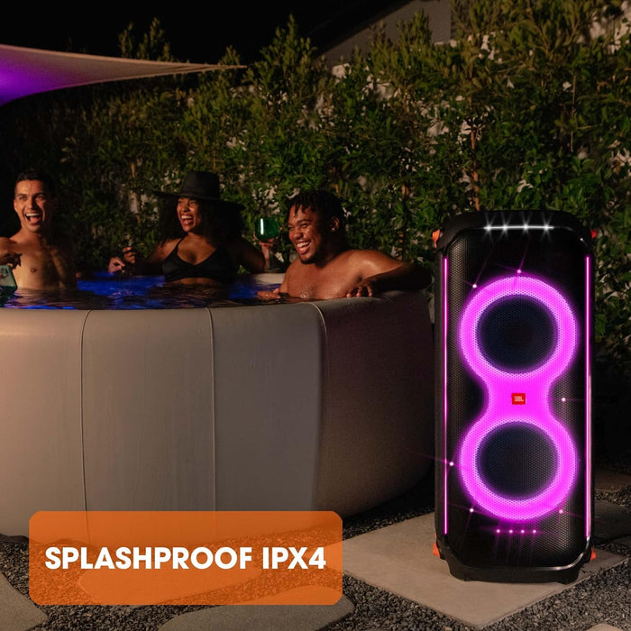 JBL PartyBox 710 Party Speaker with Powerful Sound, Built-in Lights and Extra deep bass, IPX4 splashproof, App/Bluetooth connectivity, Made for everywehere with a Handle and Built-in Wheels (Black)-Open Box (10/10 Condition)