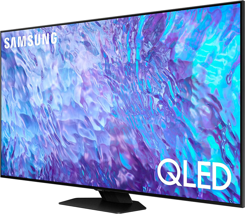 SAMSUNG 85-Inch Class QLED 4K Q80C Series Quantum HDR+, Dolby Atmos Object Tracking Sound Lite, Q-Symphony 3.0, Gaming Hub, Smart TV with Alexa Built-in - [QN85Q80CAFXZC] With Wall Mount