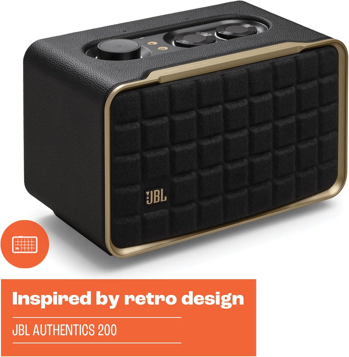 JBL Authentics 200 - Wireless Home Speaker, Built in Wi-Fi, Bluetooth and Voice Assistants, Built in Alexa and Google Assistant(JBLAUTH200BLKAM)