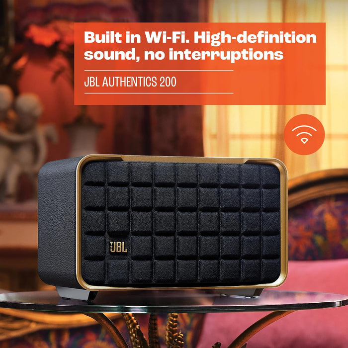 JBL Authentics 200 - Wireless Home Speaker, Built in Wi-Fi, Bluetooth and Voice Assistants, Built in Alexa and Google Assistant(JBLAUTH200BLKAM)