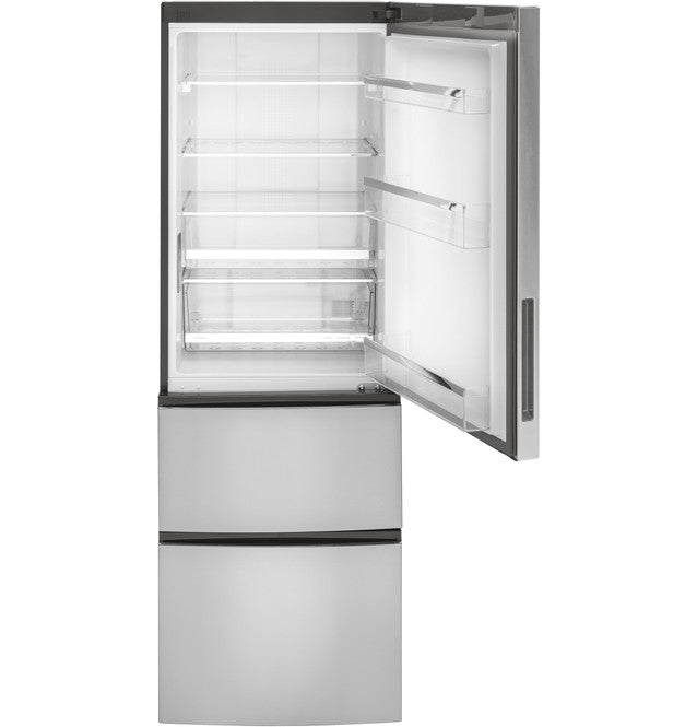 GE GLE12HSPSS ENERGY STAR® 11.9 Cu. Ft. Bottom-Freezer Refrigerator in Stainless Steel