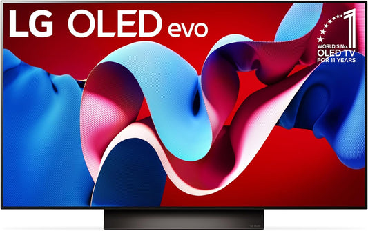 LG 83-Inch C4 OLED evo 4K Smart TV - α9 AI Processor 4K, Alexa Built-in, 144Hz Refresh Rate, HDMI 2.1, G-Sync, FreeSync, VRR, WebOS 24, Dolby Vision, Dolby Atmos (OLED83C4PUA, 2024)