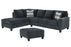 Abinger 2-Piece Navy Blue Sectional with Ottoman - LHF Chaise