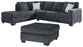 Altari 2-Piece Sectional with Ottoman LHF Chaise - Navy Blue