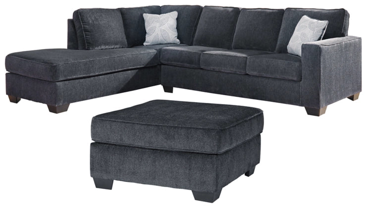 Altari 2-Piece Sectional with Ottoman LHF Chaise - Navy Blue