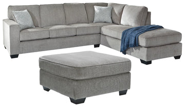 Altari 2-Piece Sectional with Ottoman RHF Chaise - Grey
