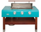 Caliber CRG60TQ-N Rockwell 60" Powdercoated Turquoise Free Standing Natural Gas Social Grill with Hardwood Stand Model #: CRG60TQ-N