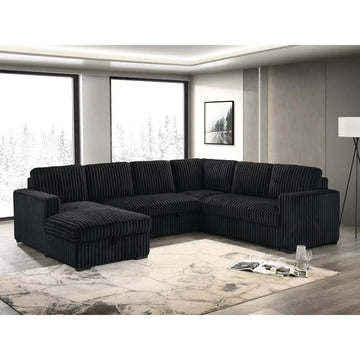 9095 Sofa Bed Sectional in Black I.F.Furniture