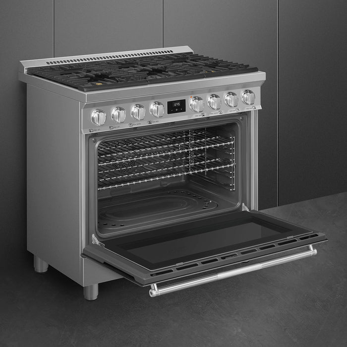 Smeg Professional SPR36UGGX 36" Stainless Steel Pro-Style Gas Range