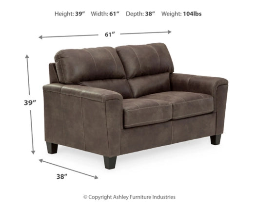 Navi Sofa and Loveseat Set - Smoke Color