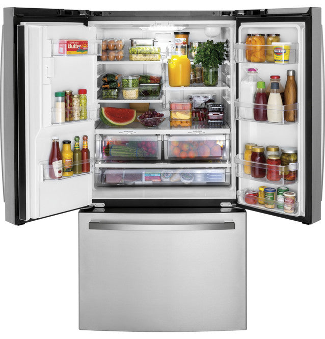 GE GYE21JYMFS ENERGY STAR® 20.6 Cu. Ft. Fingerprint Resistant Counter-Depth French-Door Refrigerator in Fingerprint Resistant Stainless