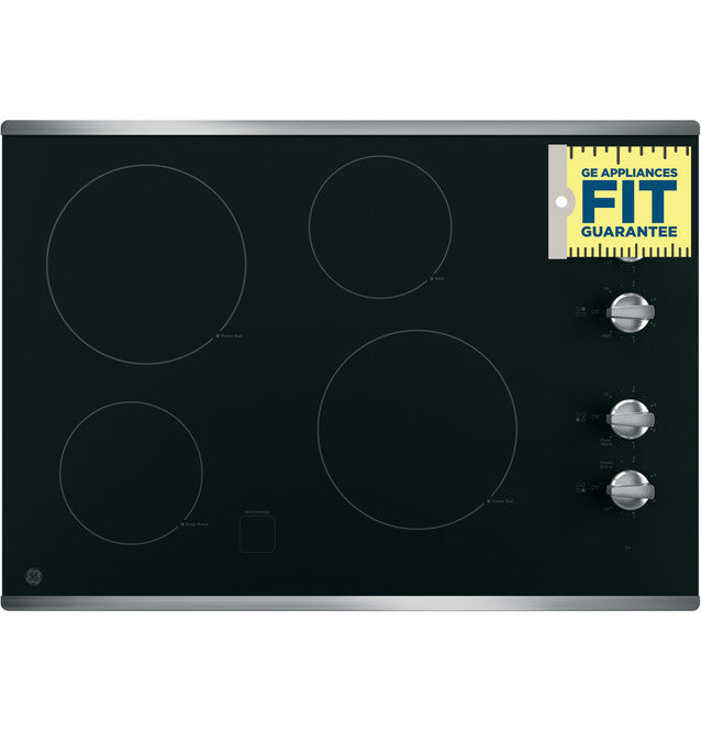 GE JP3030SJSS 30" Built-In Knob Control Electric Cooktop in Stainless Steel