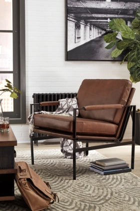 Puckman Accent Chair - Brown Finish