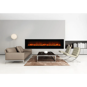 Amantii WM-FM-88-10023-BG Wall Mount/Flush Mount Electric Fireplace with Glass Surround