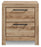 Hyanna King Panel Storage Bed with Mirrored Dresser, Chest and Nightstand in Tan Brown