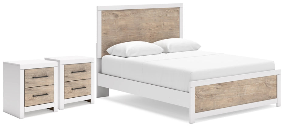 Charbitt Queen Panel Bed with 2 Nightstands