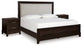 Neymorton Queen Upholstered Panel Bed with 2 Nightstands