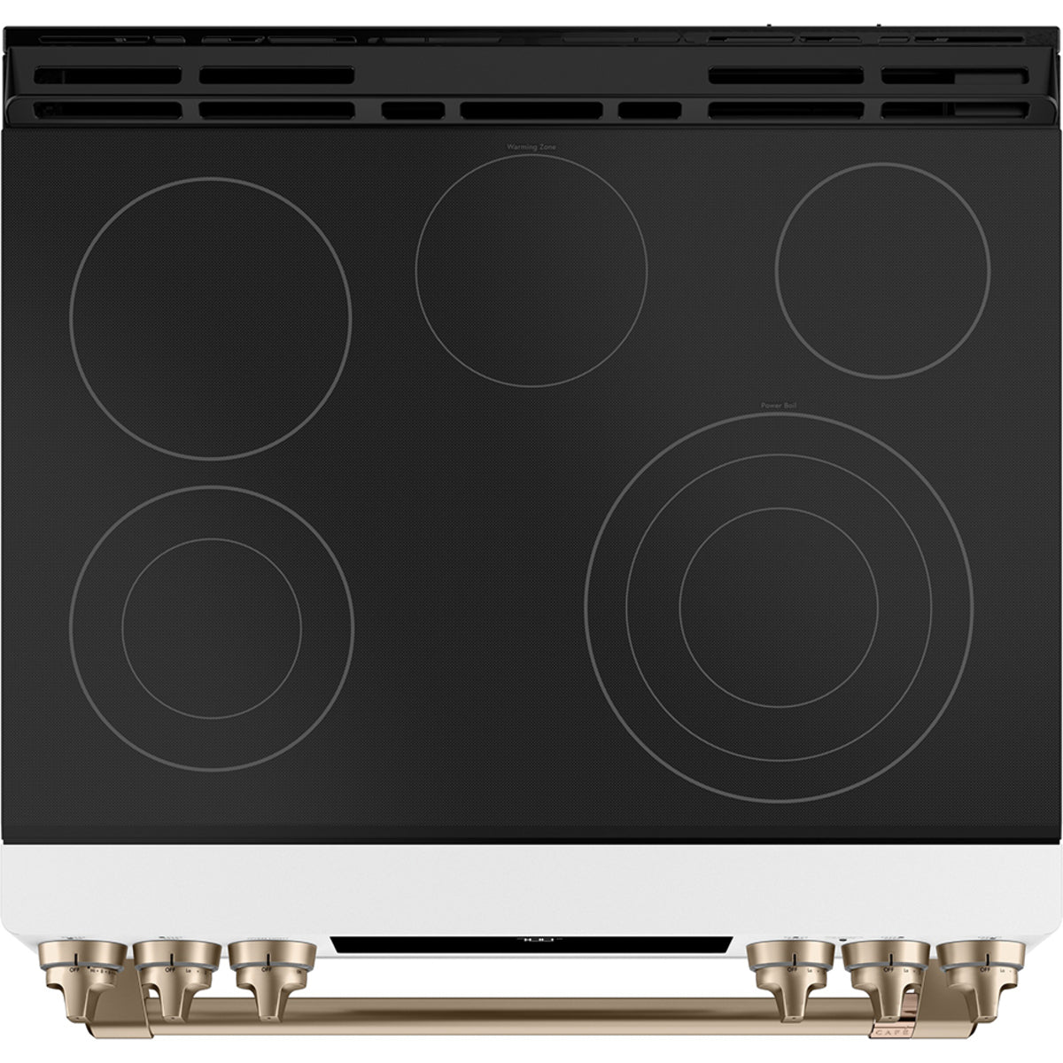 Café Matte White 3-Piece Kitchen Package — 30" Electric Range with Warming Drawer, 33" French-Door Fridge & 24" Dishwasher