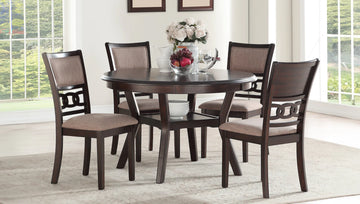 Gia 5 PC Round Dining Set Cherry Finish