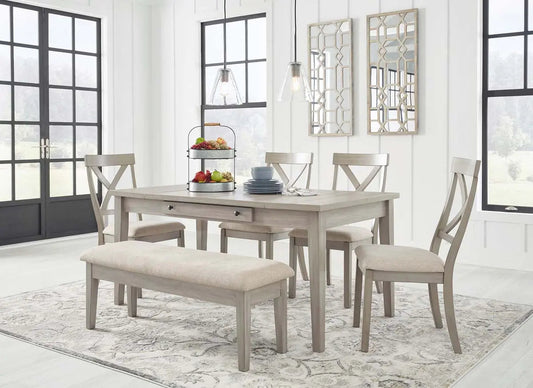 Ashley Parellen 6Pc Dining Set in Grey Furnish