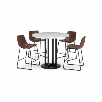 Ashley Centiar Counter Height 5Pc Dining Set in Brown Furnish