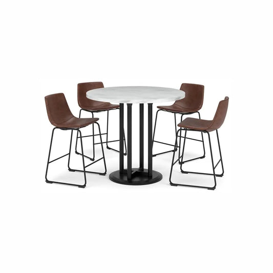 Ashley Centiar Counter Height 5Pc Dining Set in Brown Furnish