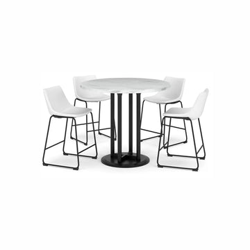 Ashley Centiar Counter Height 5Pc Dining Set in White Furnish