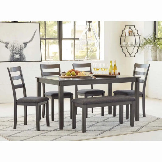 Ashley Bridson 6Pc Dining Set in Grey Furnish