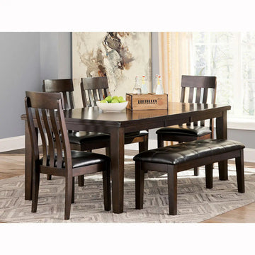 Ashley Haddigan 6Pc Dining Set in Dark Brown Furnish