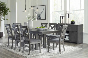 Ashley Myshanna 9Pc Dining Set in Grey Furnish