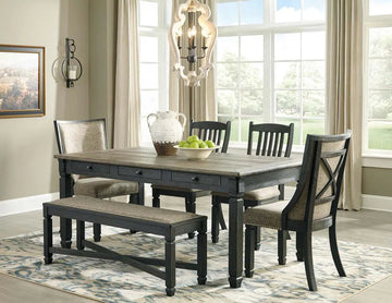 Ashley Tyler Creek 6Pc Dining Set in Two-Tone with Arm Chairs Furnish