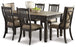 Tyler Creek Dining Table and 6 Chairs in Black/Gray
