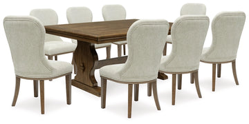 Sturlayne Dining Table and 8 Chairs in Brown