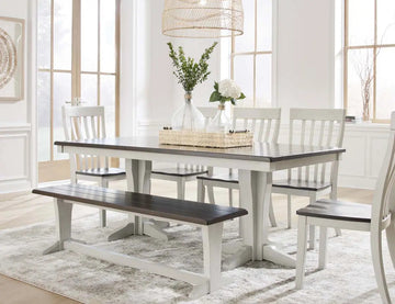 Ashley Darborn 6Pc Dining Set in Grey & Brown Furnish