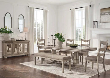 Ashley Lexorne 6Pc Dining Set in Grey Furnish
