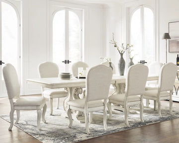Arlendyne Dining Table and 8 Chairs in Antique White