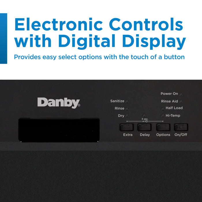 Danby DDW18D1EB 18″ Wide Built-in Dishwasher in Black