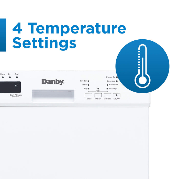 Danby DDW18D1EW 18″ Wide Built-in Dishwasher in White