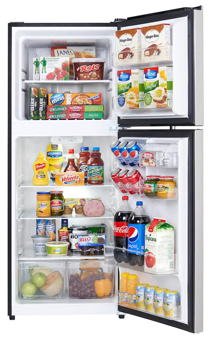 Danby DFF116B2SSDBR 11.6 cu. ft. Apartment Size Fridge Top Mount in Stainless Steel