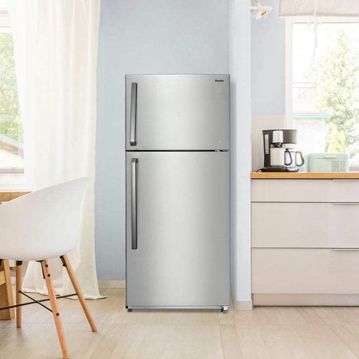 Danby DFF180E2SSDB 18.1 cu. ft. Apartment Size Fridge Top Mount in Stainless Steel