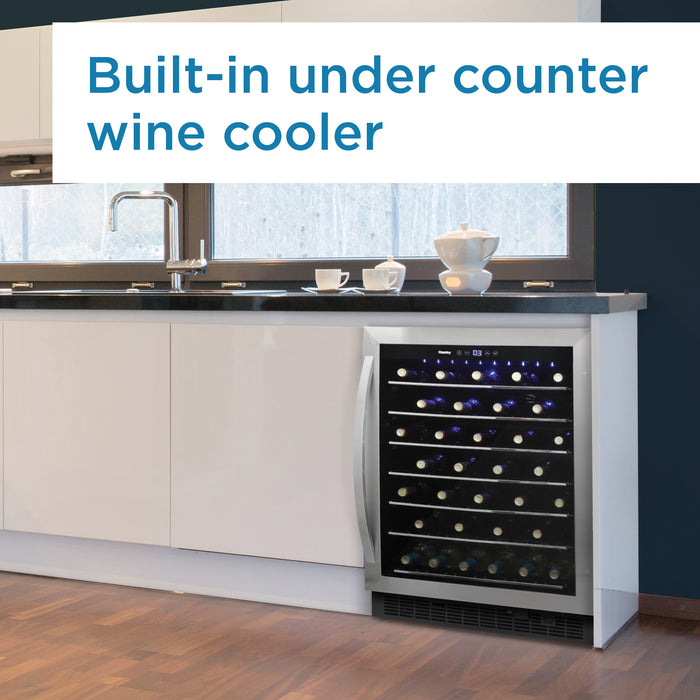 Danby DWC057A1BSS 60 Bottle Built-in Wine Cooler in Black Stainless Steel